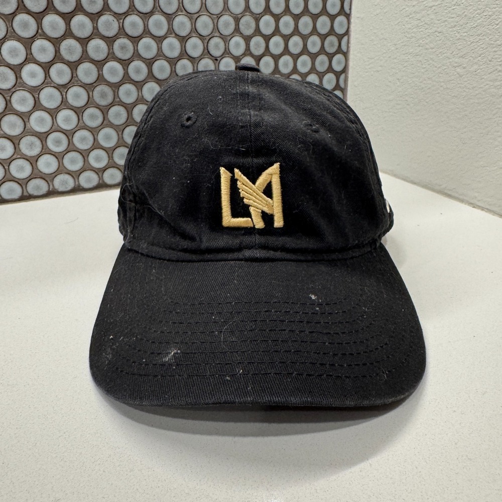 LAFC Hat Cap Los Angeles Football Club Black Gold Adjustable Boys Youth Strap